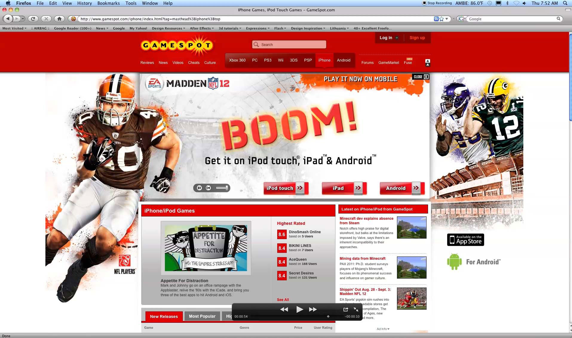 Website to promote the release of Madden2012 for Electronic Arts