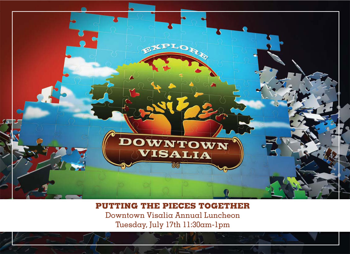 Print material to promote the revitalization of Visalia, CA