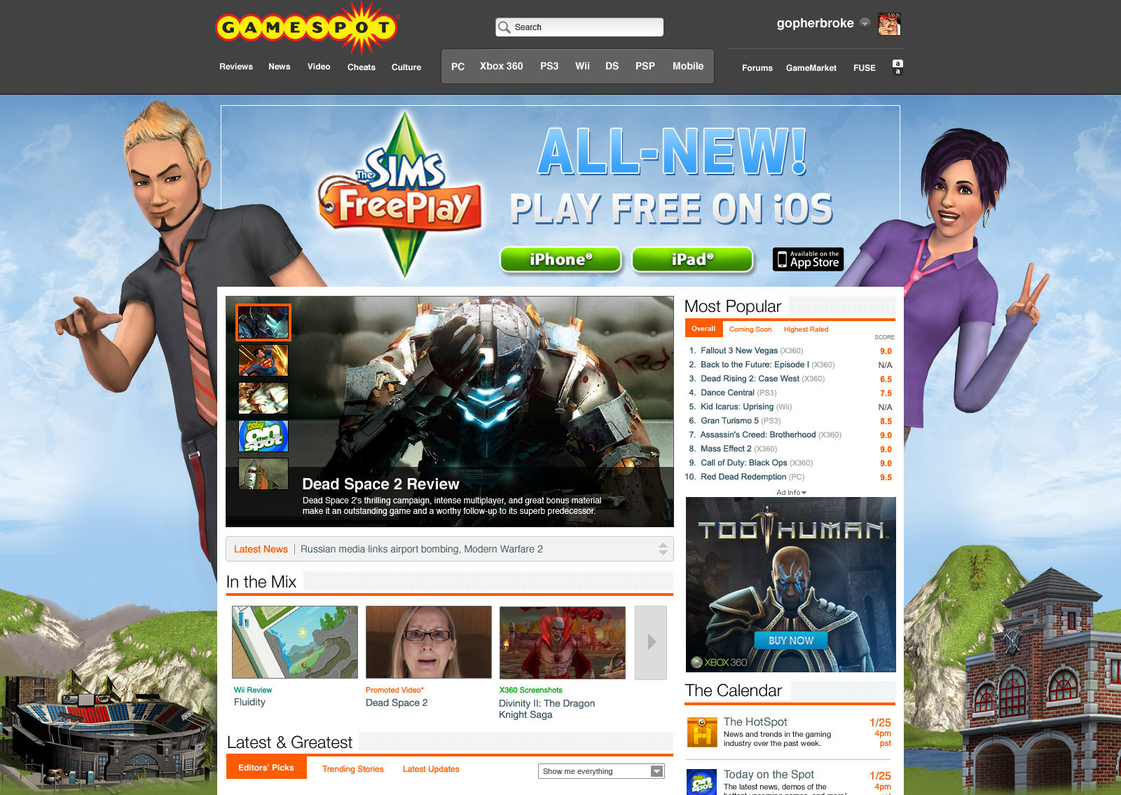 Website promoting the release of Sims Mobile for Electronic Arts